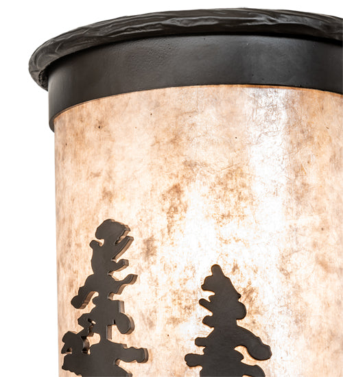 Meyda Lighting Tall Pines 6" 2-Light Oil Rubbed Bronze Wall Sconce With Silver Mica Shade Glass