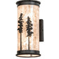 Meyda Lighting Tall Pines 6" 2-Light Oil Rubbed Bronze Wall Sconce With Silver Mica Shade Glass