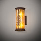 Meyda Lighting Tall Pines 6" 2-Light Red Rust Wall Sconce With Amber Mica Shade Glass