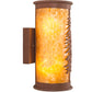 Meyda Lighting Tall Pines 6" 2-Light Red Rust Wall Sconce With Amber Mica Shade Glass