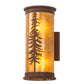 Meyda Lighting Tall Pines 6" 2-Light Red Rust Wall Sconce With Amber Mica Shade Glass