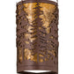 Meyda Lighting Tall Pines 6" 2-Light Rust Powder Coat Corner Wall Sconce With Amber Mica Shade Glass