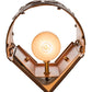 Meyda Lighting Tall Pines 6" 2-Light Rust Powder Coat Corner Wall Sconce With Amber Mica Shade Glass