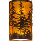 Meyda Lighting Tall Pines 6" 2-Light Rust Powder Coat Corner Wall Sconce With Amber Mica Shade Glass