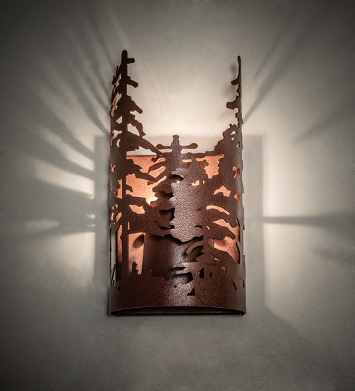 Meyda Lighting Tall Pines 6" Rust Wall Sconce