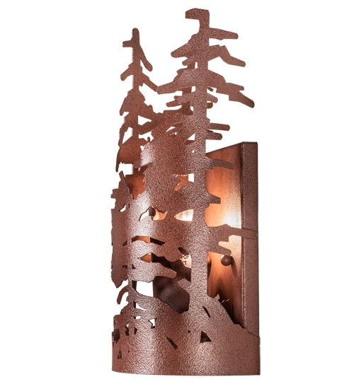 Meyda Lighting Tall Pines 6" Rust Wall Sconce