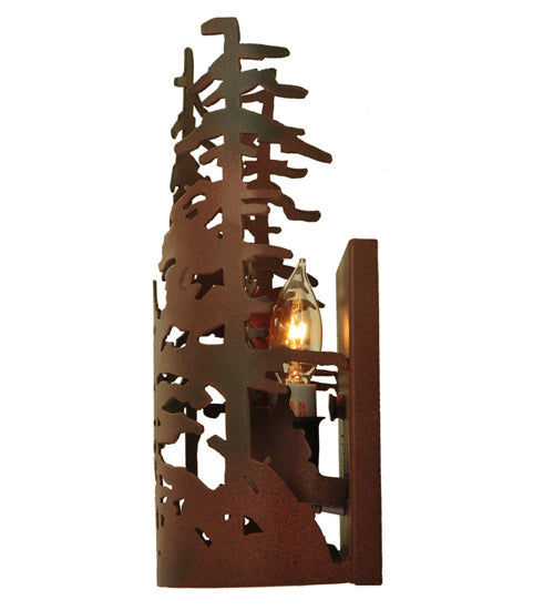 Meyda Lighting Tall Pines 6" Rust & Wrought Iron Wall Sconce