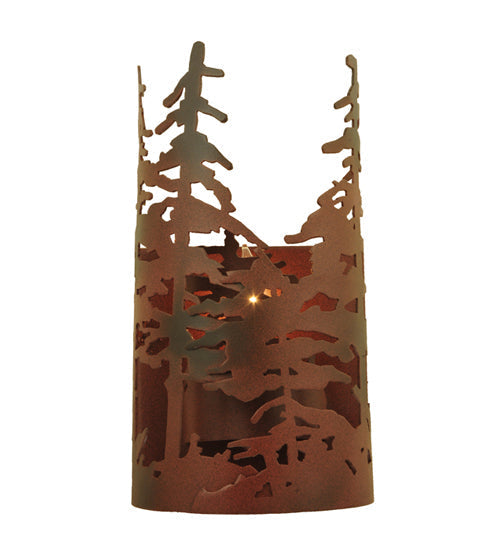 Meyda Lighting Tall Pines 6" Rust & Wrought Iron Wall Sconce