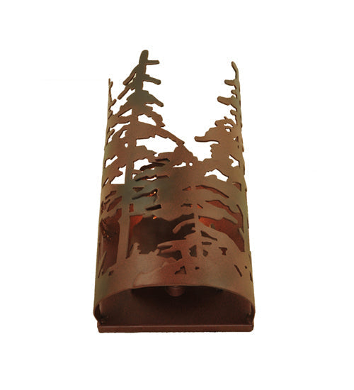 Meyda Lighting Tall Pines 6" Rust & Wrought Iron Wall Sconce