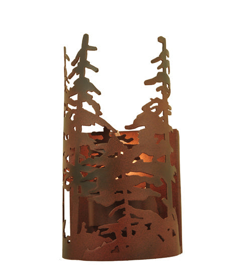 Meyda Lighting Tall Pines 6" Rust & Wrought Iron Wall Sconce