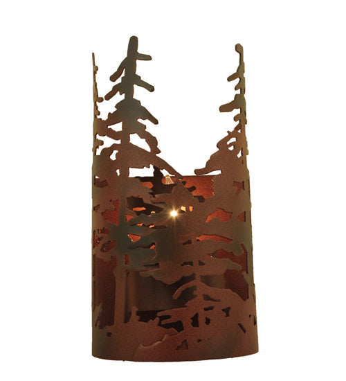 Meyda Lighting Tall Pines 6" Rust & Wrought Iron Wall Sconce