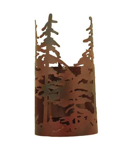 Meyda Lighting Tall Pines 6" Rust & Wrought Iron Wall Sconce