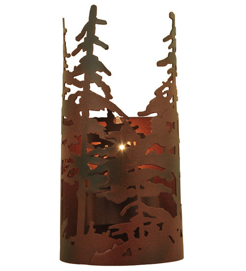 Meyda Lighting Tall Pines 6" Rust & Wrought Iron Wall Sconce