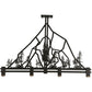 Meyda Lighting Tall Pines 60" 4-Light Oil Rubbed Bronze Island Pendant Light With Silver Mica Shade Glass