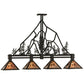 Meyda Lighting Tall Pines 60" 4-Light Oil Rubbed Bronze Island Pendant Light With Silver Mica Shade Glass
