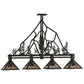 Meyda Lighting Tall Pines 60" 4-Light Oil Rubbed Bronze Island Pendant Light With Silver Mica Shade Glass