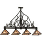 Meyda Lighting Tall Pines 60" 4-Light Oil Rubbed Bronze Island Pendant Light With Silver Mica Shade Glass