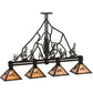 Meyda Lighting Tall Pines 60" 4-Light Oil Rubbed Bronze Island Pendant Light With Silver Mica Shade Glass