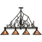 Meyda Lighting Tall Pines 60" 4-Light Oil Rubbed Bronze Island Pendant Light With Silver Mica Shade Glass