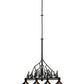 Meyda Lighting Tall Pines 60" 4-Light Textured Black Island Pendant Light With Silver Mica Shade Glass