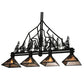Meyda Lighting Tall Pines 60" 4-Light Textured Black Island Pendant Light With Silver Mica Shade Glass