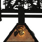 Meyda Lighting Tall Pines 60" 4-Light Textured Black Island Pendant Light With Silver Mica Shade Glass