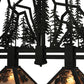 Meyda Lighting Tall Pines 60" 4-Light Textured Black Island Pendant Light With Silver Mica Shade Glass