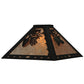 Meyda Lighting Tall Pines 60" 4-Light Textured Black Island Pendant Light With Silver Mica Shade Glass