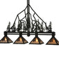 Meyda Lighting Tall Pines 60" 4-Light Textured Black Island Pendant Light With Silver Mica Shade Glass