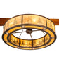Meyda Lighting Tall Pines 62" 16-Light New Copper Vein Pendant Light With Ambra Siena Idalight Shade Glass