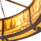 Meyda Lighting Tall Pines 62" 16-Light New Copper Vein Pendant Light With Ambra Siena Idalight Shade Glass