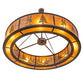 Meyda Lighting Tall Pines 62" 8-Light Wrought Iron Pendant Light With Amber Mica Shade Glass