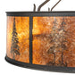 Meyda Lighting Tall Pines 62" 8-Light Wrought Iron Pendant Light With Amber Mica Shade Glass