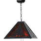 Meyda Lighting Tall Pines 66895 22" 2-Light Textured Black Pendant Light With Amber Mica Shade Glass