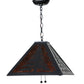 Meyda Lighting Tall Pines 66895 22" 2-Light Textured Black Pendant Light With Amber Mica Shade Glass