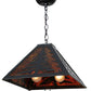 Meyda Lighting Tall Pines 66895 22" 2-Light Textured Black Pendant Light With Amber Mica Shade Glass