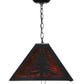 Meyda Lighting Tall Pines 66895 22" 2-Light Textured Black Pendant Light With Amber Mica Shade Glass