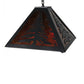Meyda Lighting Tall Pines 66895 22" 2-Light Textured Black Pendant Light With Amber Mica Shade Glass