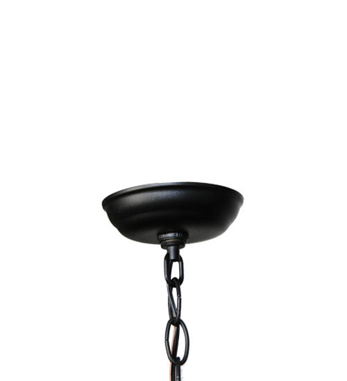 Meyda Lighting Tall Pines 66895 22" 2-Light Textured Black Pendant Light With Amber Mica Shade Glass