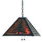 Meyda Lighting Tall Pines 66895 22" 2-Light Textured Black Pendant Light With Amber Mica Shade Glass