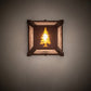 Meyda Lighting Tall Pines 7" 40-Light Rust Wall Sconce With Amber Mica & Silver Mica Shade Glass