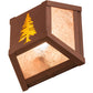 Meyda Lighting Tall Pines 7" 40-Light Rust Wall Sconce With Amber Mica & Silver Mica Shade Glass