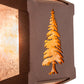 Meyda Lighting Tall Pines 7" 40-Light Rust Wall Sconce With Amber Mica & Silver Mica Shade Glass