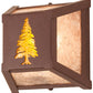 Meyda Lighting Tall Pines 7" 40-Light Rust Wall Sconce With Amber Mica & Silver Mica Shade Glass