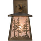 Meyda Lighting Tall Pines 7" Antique Copper Hanging Wall Sconce With Silver Mica Shade Glass