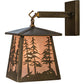 Meyda Lighting Tall Pines 7" Antique Copper Hanging Wall Sconce With Silver Mica Shade Glass