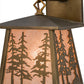 Meyda Lighting Tall Pines 7" Antique Copper Hanging Wall Sconce With Silver Mica Shade Glass