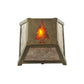 Meyda Lighting Tall Pines 7" Antique Copper Wall Sconce With Amber & Silver Mica Shade Glass