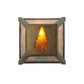 Meyda Lighting Tall Pines 7" Antique Copper Wall Sconce With Amber & Silver Mica Shade Glass