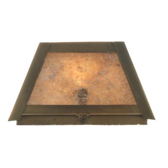 Meyda Lighting Tall Pines 7" Antique Copper Wall Sconce With Amber & Silver Mica Shade Glass